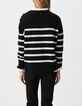 Schwarzer Damen-Marinepulli 100 % Wolle Schulterkn&ouml;pfe-3