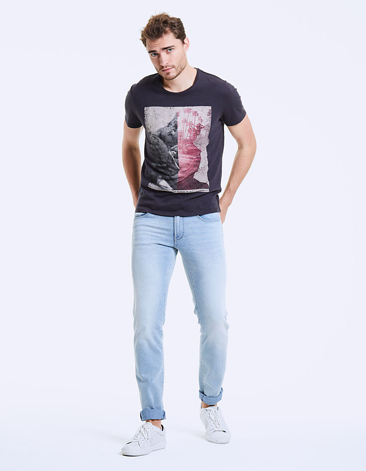 Antraciet T-shirt De Denker-L.A Heren-6
