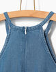 Girls’ stone blue Tencel© and lace short jumpsuit-6