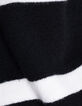 Echarpe noire tricot rayures blanches fille-5