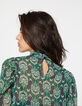 Blouse col montant lavalière voile imprimé peacock femme-5