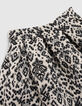 Jupe noir et beige imprimé jacquard fille-3
