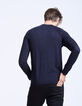 Pull marine à col tunisien Homme-2