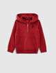 Sweat rouge moyen avec guitare pied-de-poule dos garçon -2