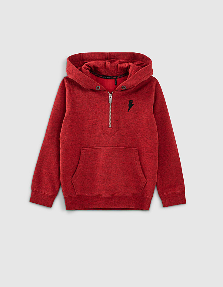 Sweat rouge moyen avec guitare pied-de-poule dos garçon -2