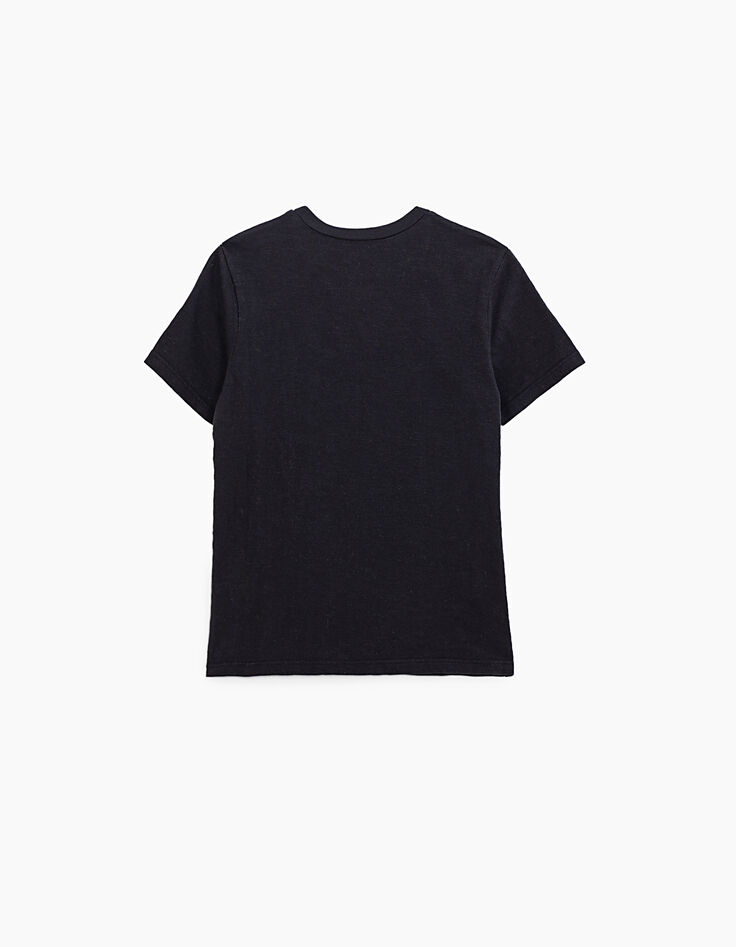 Tee-shirt noir avec palmier cadre brodé garçon -4