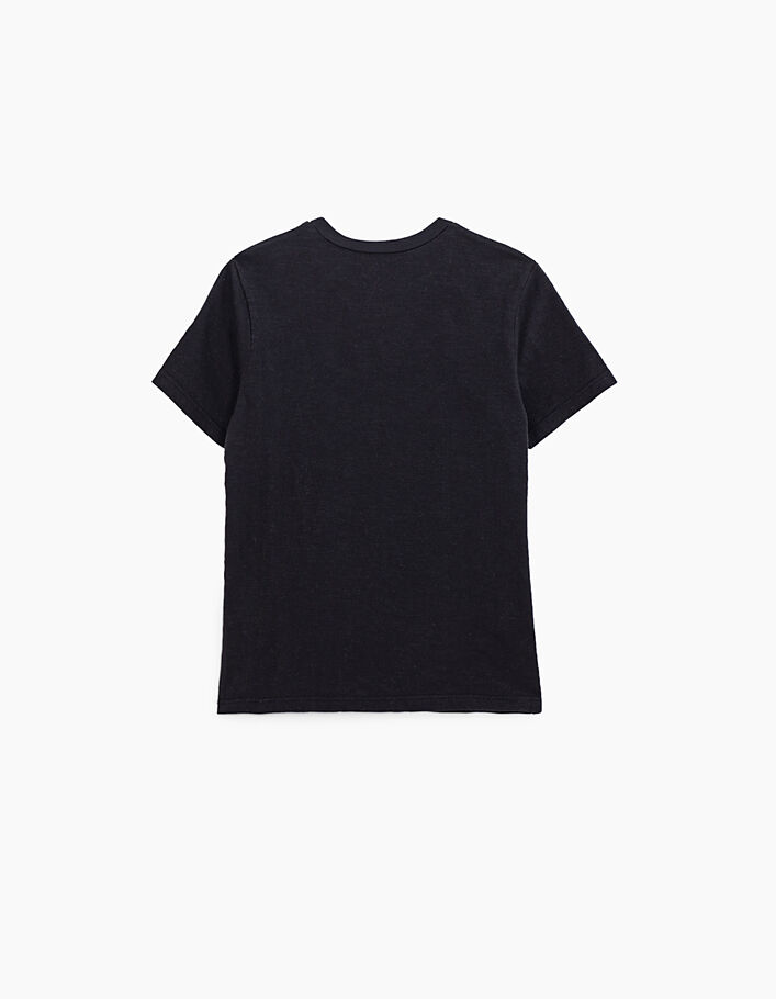 Schwarzes Jungen-T-Shirt mit Palme und gesticktem Rahmen  - IKKS