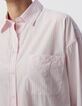 Chemise &agrave; rayures rose coton bio oversize Femme-4