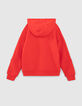 Sudadera roja maxi logo goma niño-3