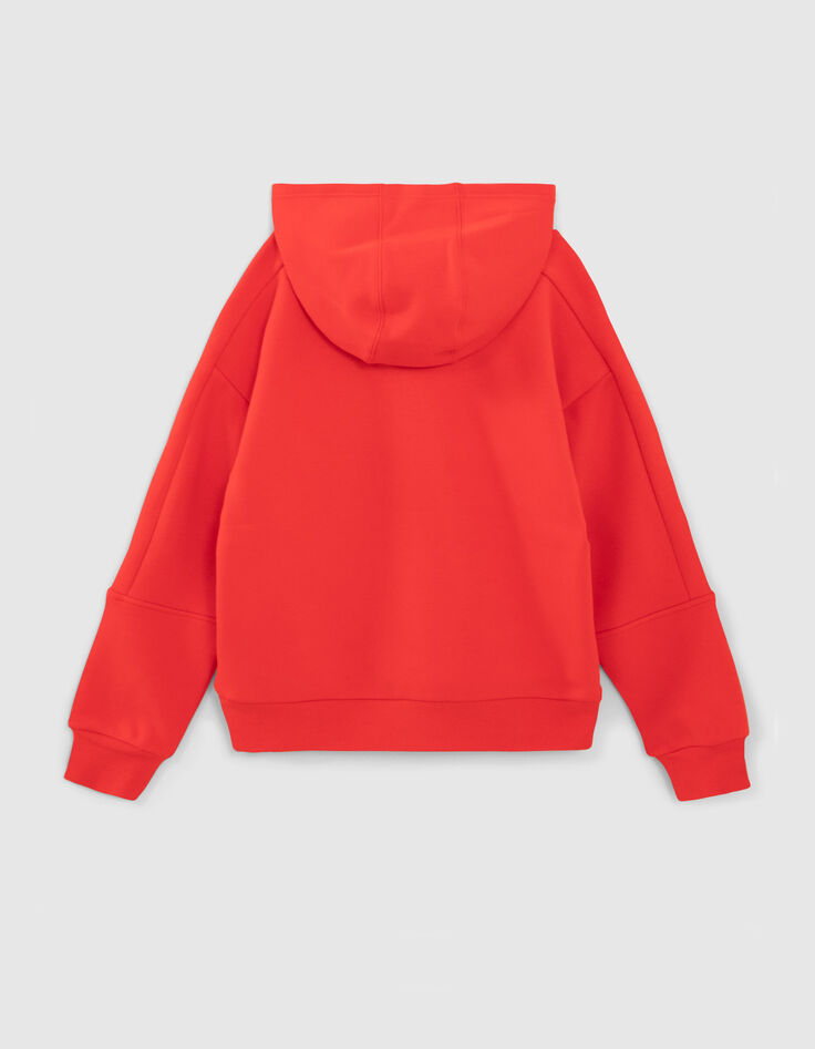 Sudadera roja maxi logo goma niño-3