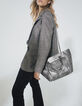 Women&rsquo;s quilted chevron METALLIC MEDIUM 1440 tote bag-7