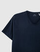 Camiseta L'Essentiel azul cuello V para hombre-5