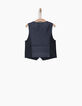 Gilet sans manches de costume bleu marine garçon-3
