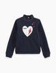 Sudadera navy corazón plata, rayo y estrellas rojas niña-2