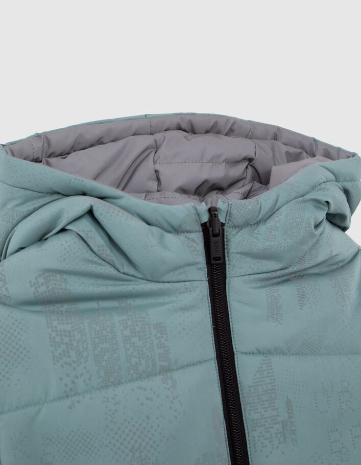 Jungenwendesteppjacke in Grün oder reflektierendem Grau-3