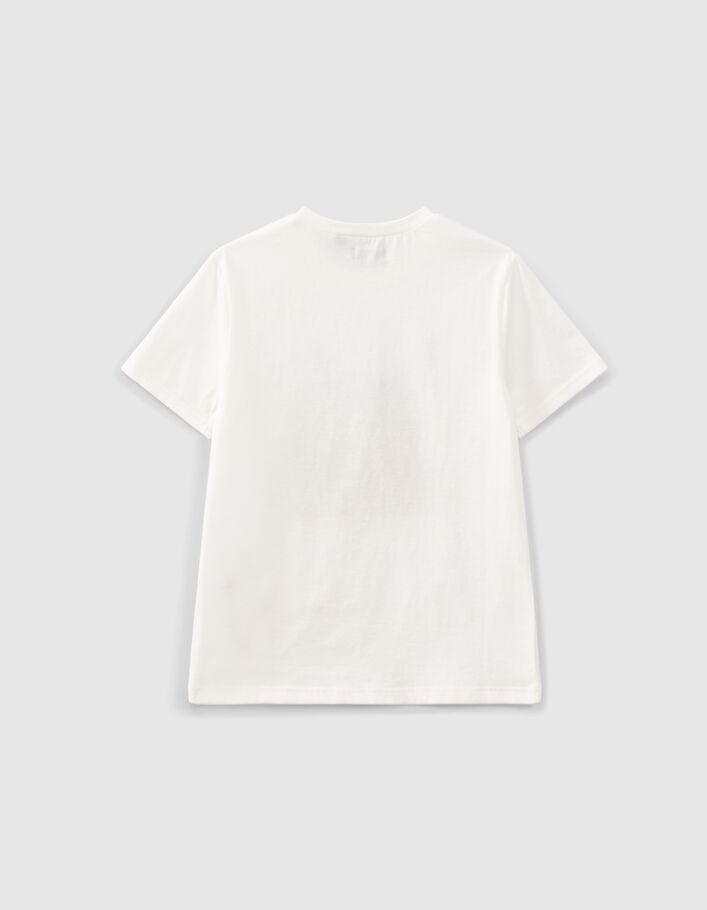 T-shirt blanc cassé à visuel lynx garçon  - IKKS