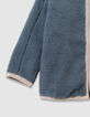 Cardigan réversible sherpa bleu et molleton kaki garçon-7
