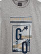 Boys&rsquo; grey skateboarder and bridge image T-shirt-2