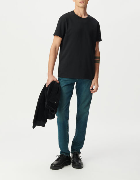 Camiseta negra planchable DRY FAST para hombre - IKKS