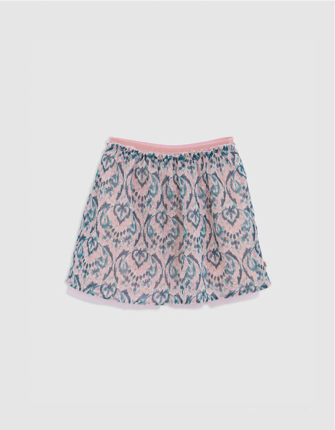 Pastel roze rok met ikatprint voor meisjes - IKKS