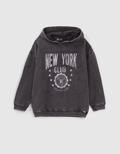 Sudadera gris mensaje letras y tachuelas ni&ntilde;a - IKKS
