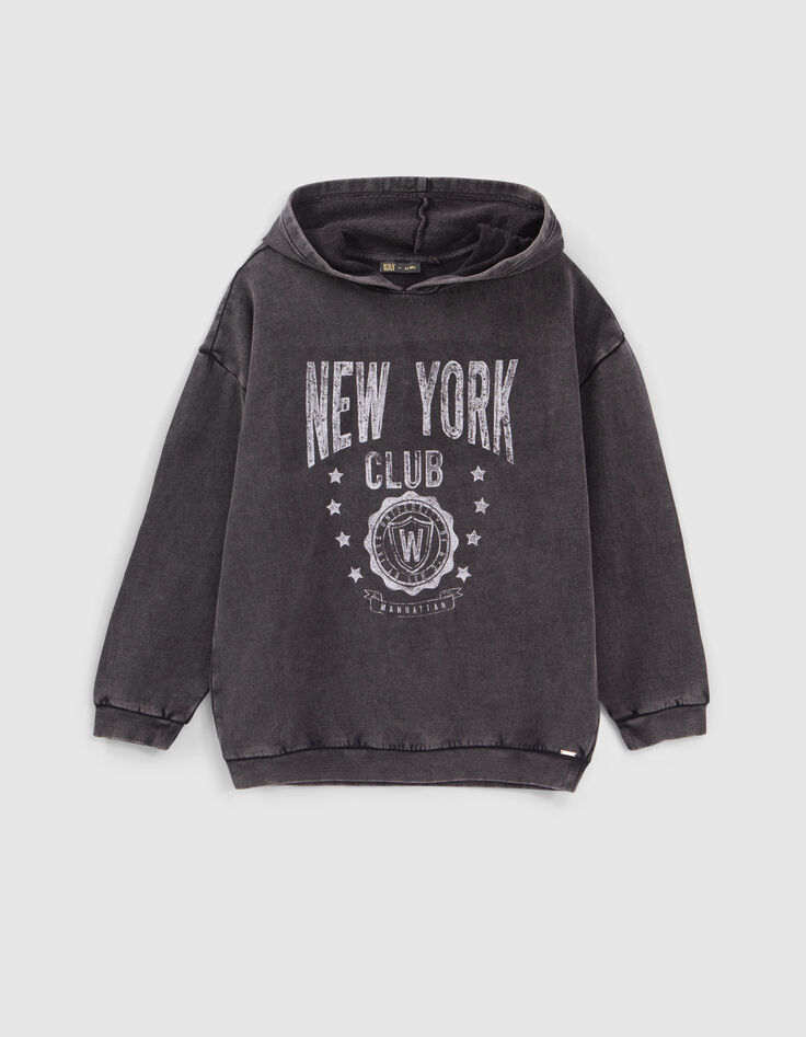 Sudadera gris mensaje letras y tachuelas ni&ntilde;a-1