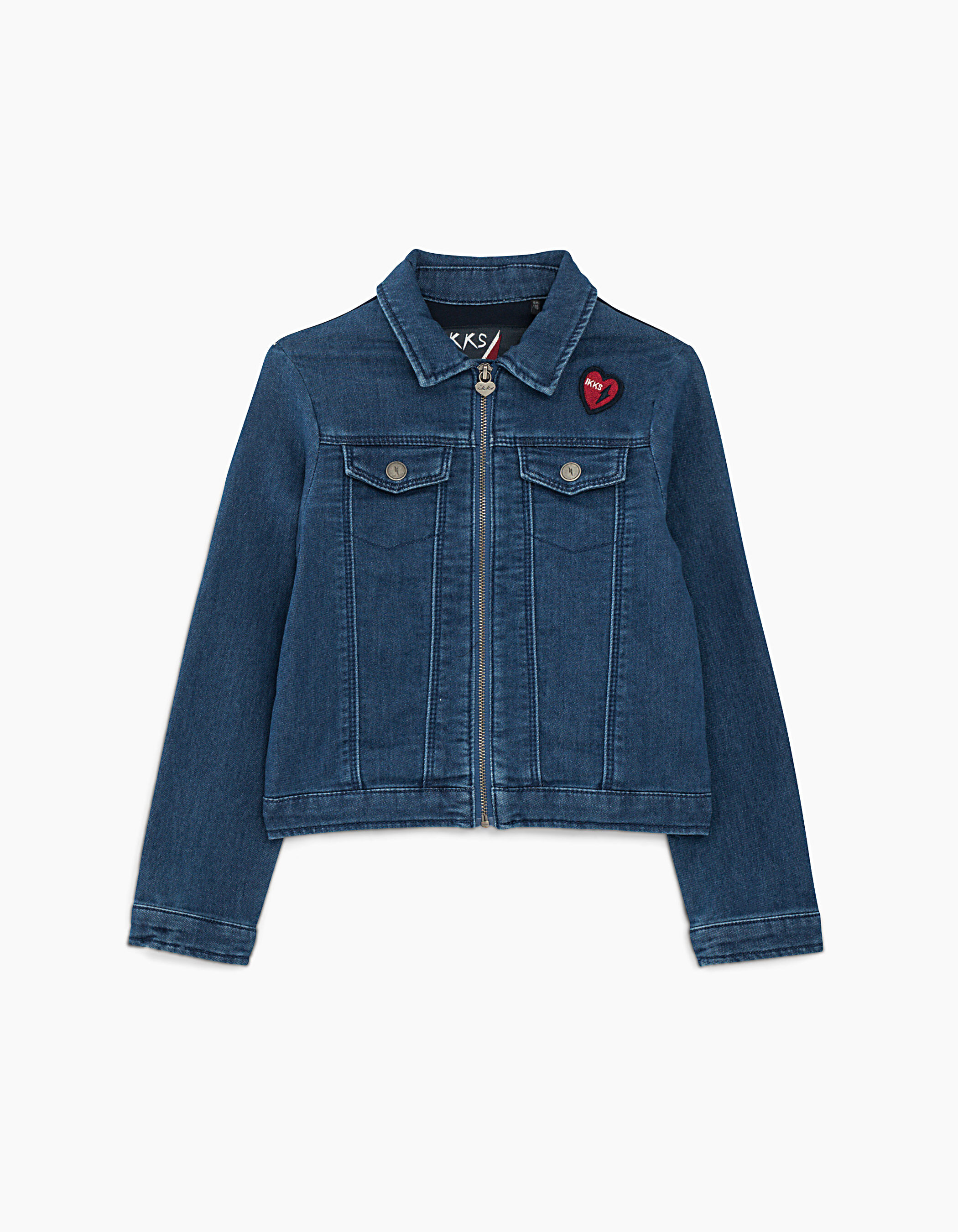 Veste en jean zippée femme new arrivals