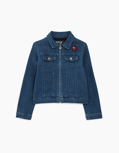 Veste en jean zippée en maille knitlook fille - IKKS
