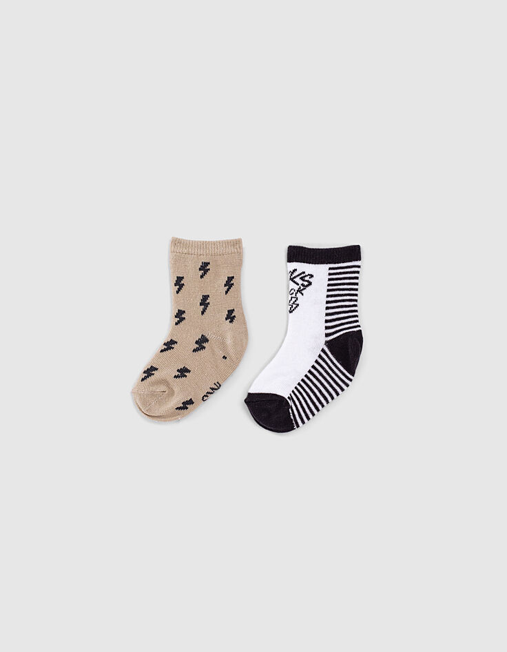 Baby boys’ grey, while and beige rock socks -3 Baby boys’ grey, while and beige rock socks -3