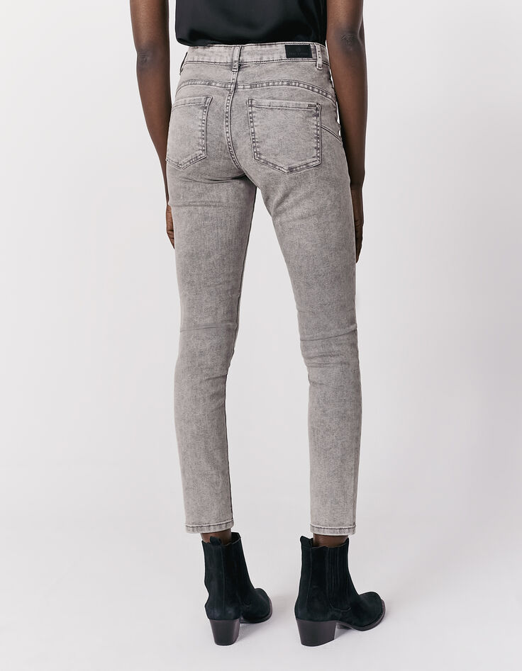 Women’s grey studded mid-high waist 7/8 slim jeans-6