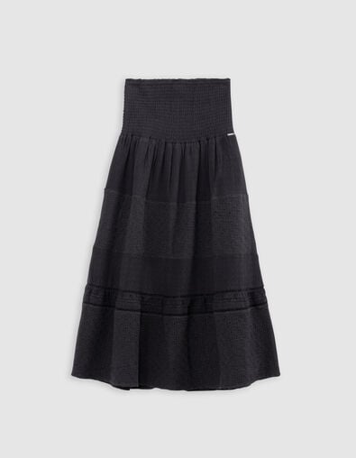 Falda larga negra smocks cintura ni&ntilde;a - IKKS