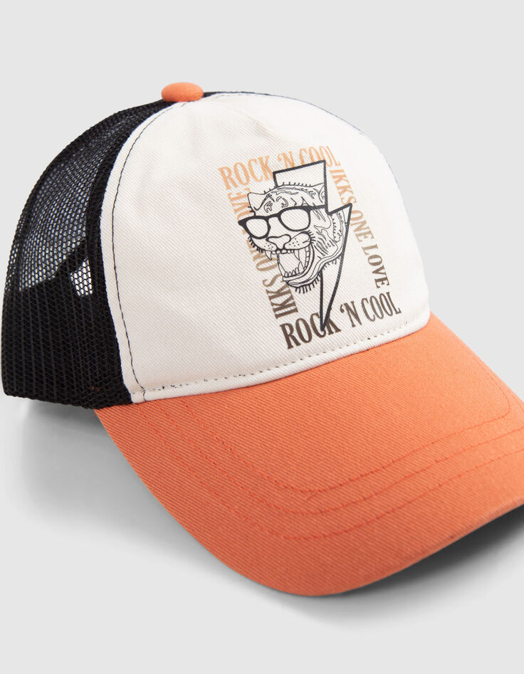 Gorra terracota, crudo, malla negro niño-4