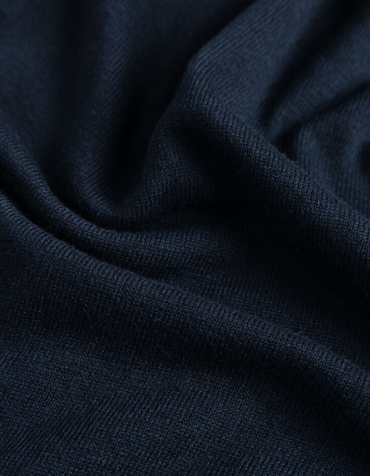 Marineblaues Langarm-Poloshirt mit Rei&szlig;verschluss-6