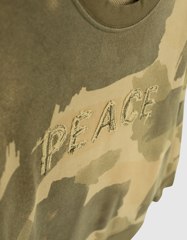 Sweat beige molleton coton bio camouflage garçon - IKKS