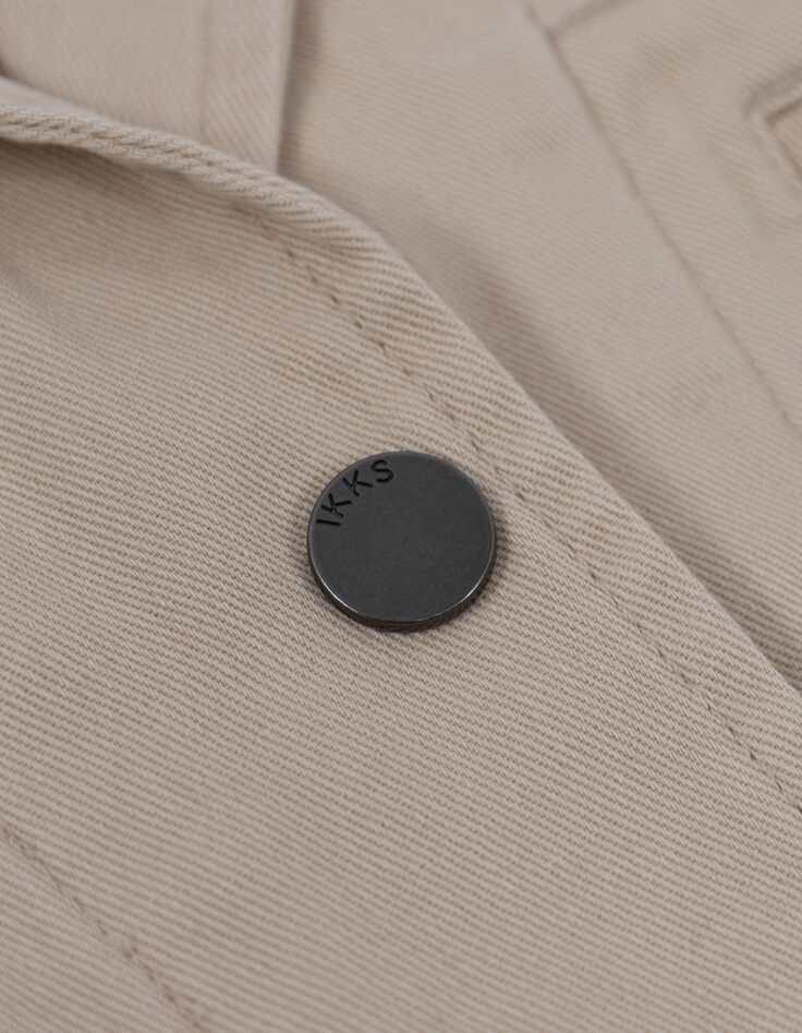 Veste saharienne beige broderies épaules Femme-7
