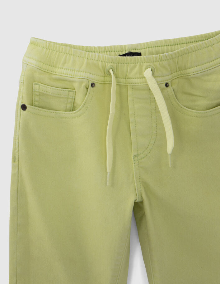 Boys' lime green Bermuda shorts with elasticated waist - IKKS