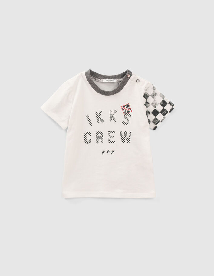 Conjunto peto vaquero y camiseta damero bebé niño - IKKS