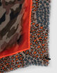 Fular caqui estampado camuflaje y leopardo mujer-4