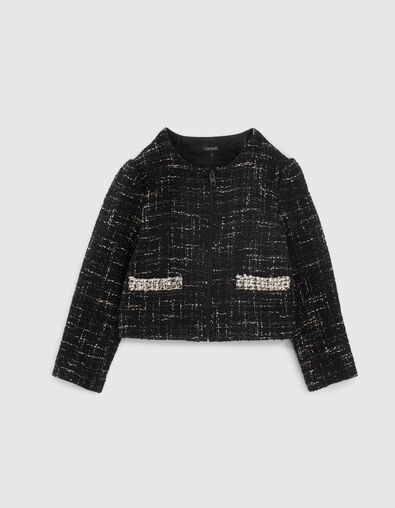 Veste noire façon tweed mini me fille - IKKS
