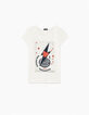 Camiseta blanco roto rayos, estrellas y pletina niña-2