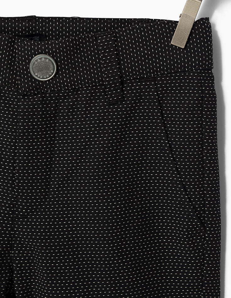 Boys&rsquo; black dotted jacquard chino Bermudas-4