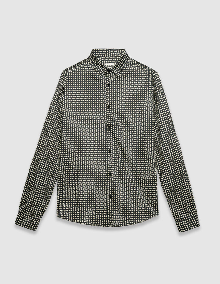 Chemise slim marine coton bio imprimé minimaliste Homme-7 Chemise slim marine coton bio imprimé minimaliste Homme-7