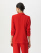 Rode blazer gefronste mouwen Dames-3