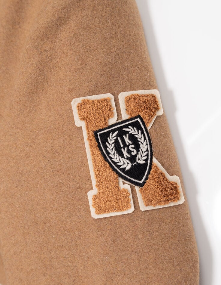 Beige wollen jas met kap dufflecoatstijl jongens-9 Beige wollen jas met kap dufflecoatstijl jongens-9