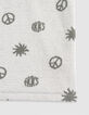 Polo kaki éponge motifs peace and love garçon-5