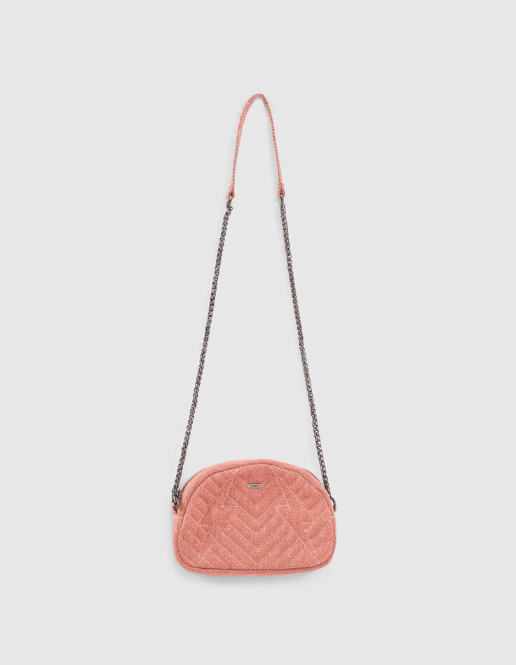 Rosenholzfarbene M&auml;dchenhandtasche mit Glitzer-5