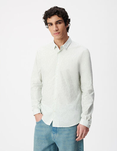 Slim getailleerd groen overhemd Liberty stof motief bloemen Heren - IKKS