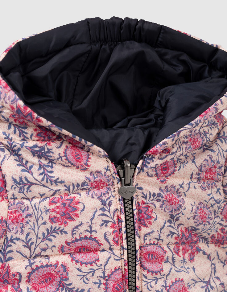 Plumas reversible navy floral cachemira bebé niña-5