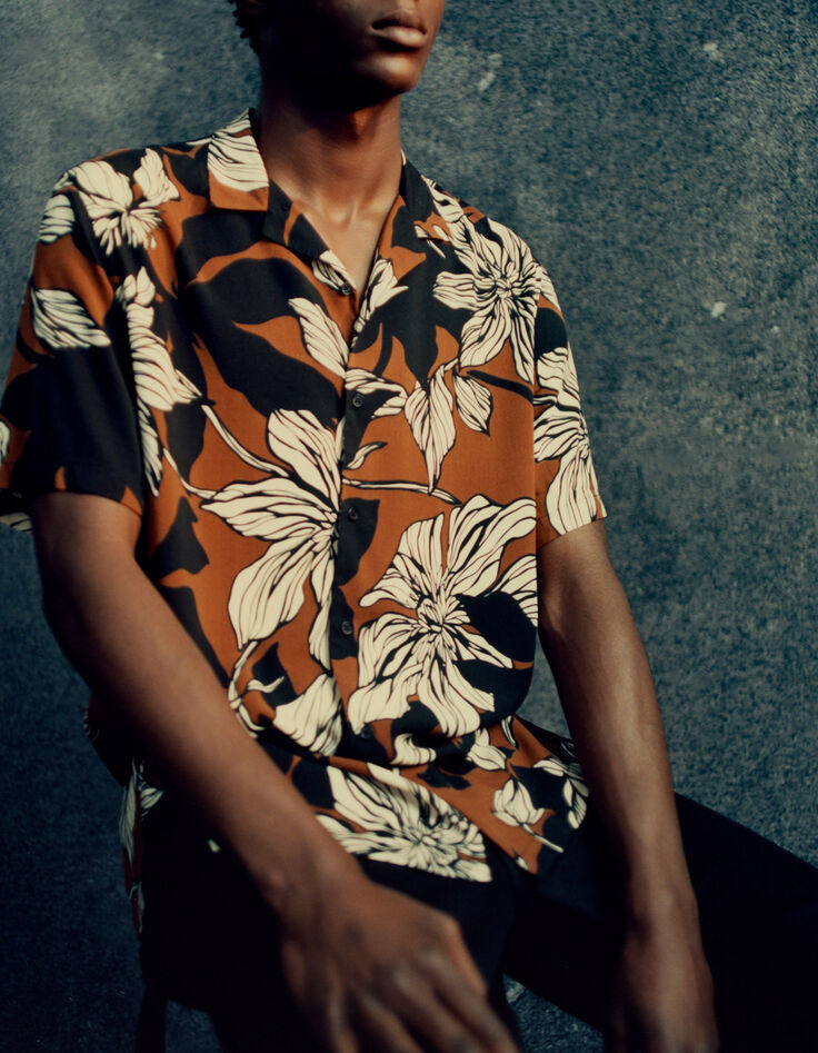 Men’s amber LENZING™ ECOVERO™ XL floral REGULAR shirt-8 Men’s amber LENZING™ ECOVERO™ XL floral REGULAR shirt-8