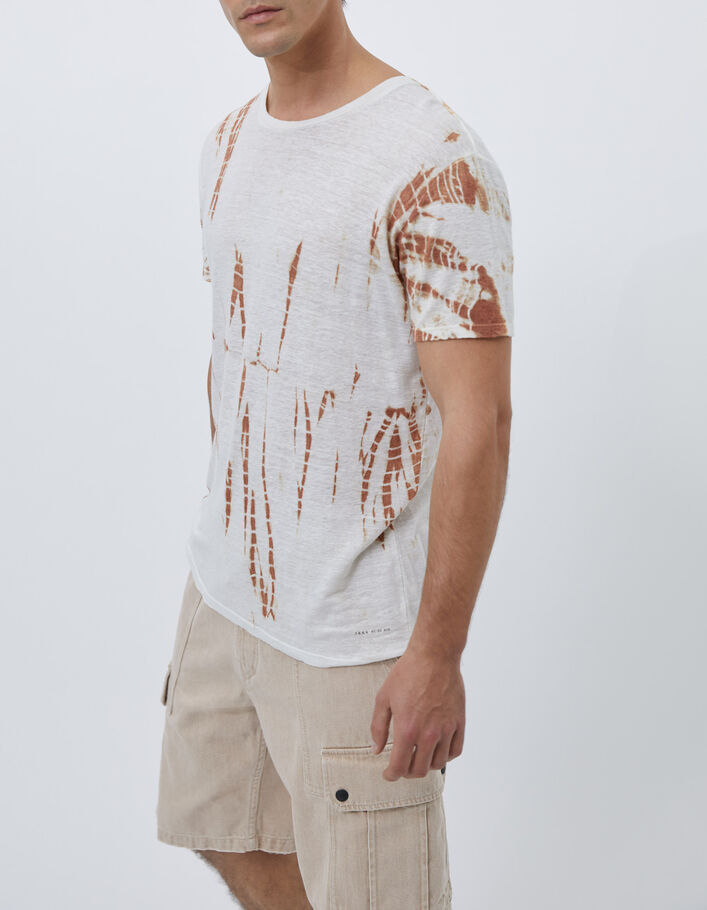 Men's terracotta tie-dye motif T-shirt - IKKS